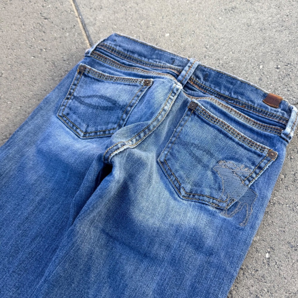 Abercrombie Kids Girls Blue Bootcut Jeans Size 10 Medium Wash Low Rise Moose